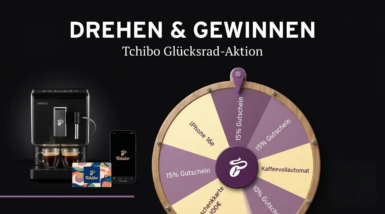 Tchibo Drehen und gewinnen — Marken-Geschichte und FAQ zur Glücksrad-Kampagne